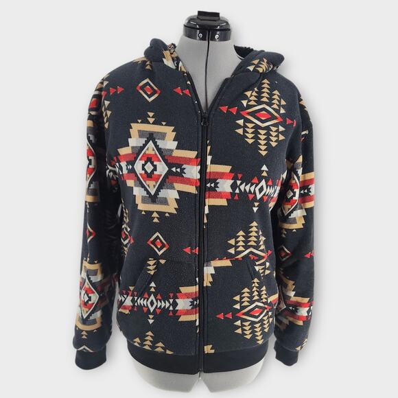 Canyon Creek Jackets & Blazers - Canyon Creek Jacket Women's M Aztec Southwestern Sherpa Lined Hooded Full zip